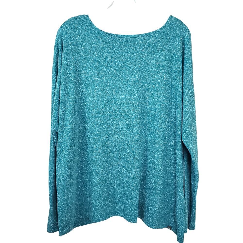 EDDIE BAUER | Split Back | Heathered Turquoise | Women's T Shirt | Size XL